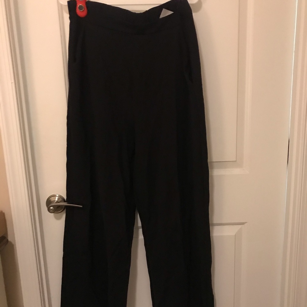Wide Leg Black Jersey slacks